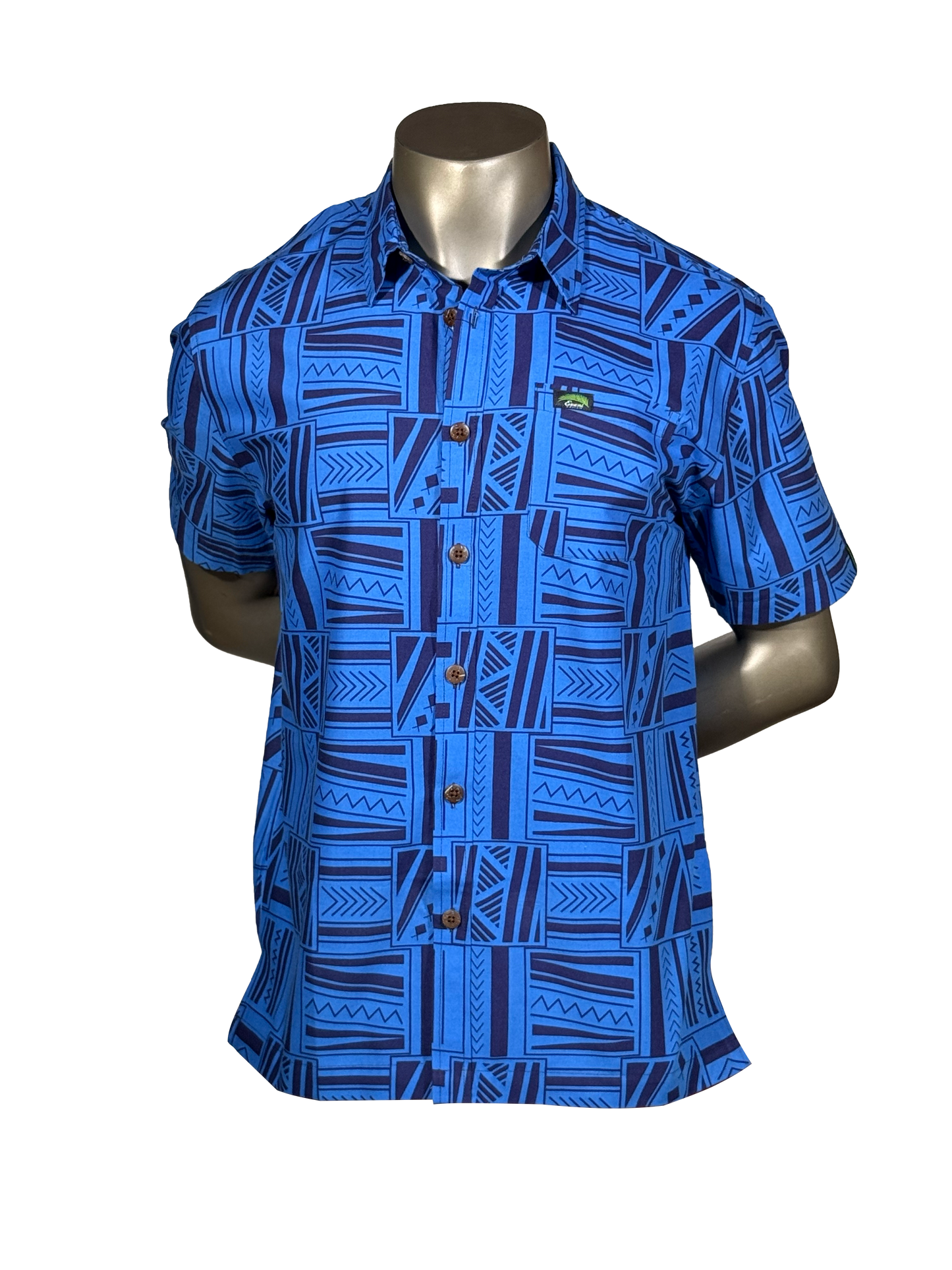Eveni Pacific Men's Classic Elei Shirt - Blue Seas