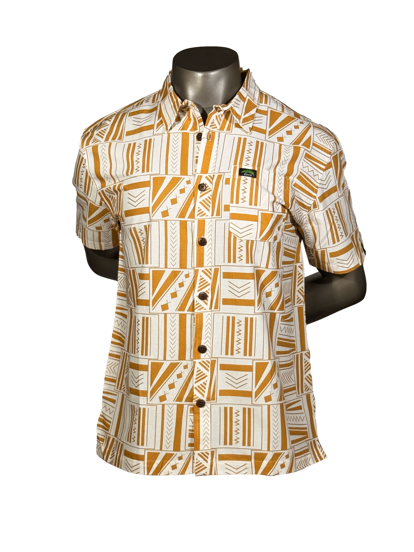 Eveni Pacific Men's Classic Elei Shirt - Gold Tide