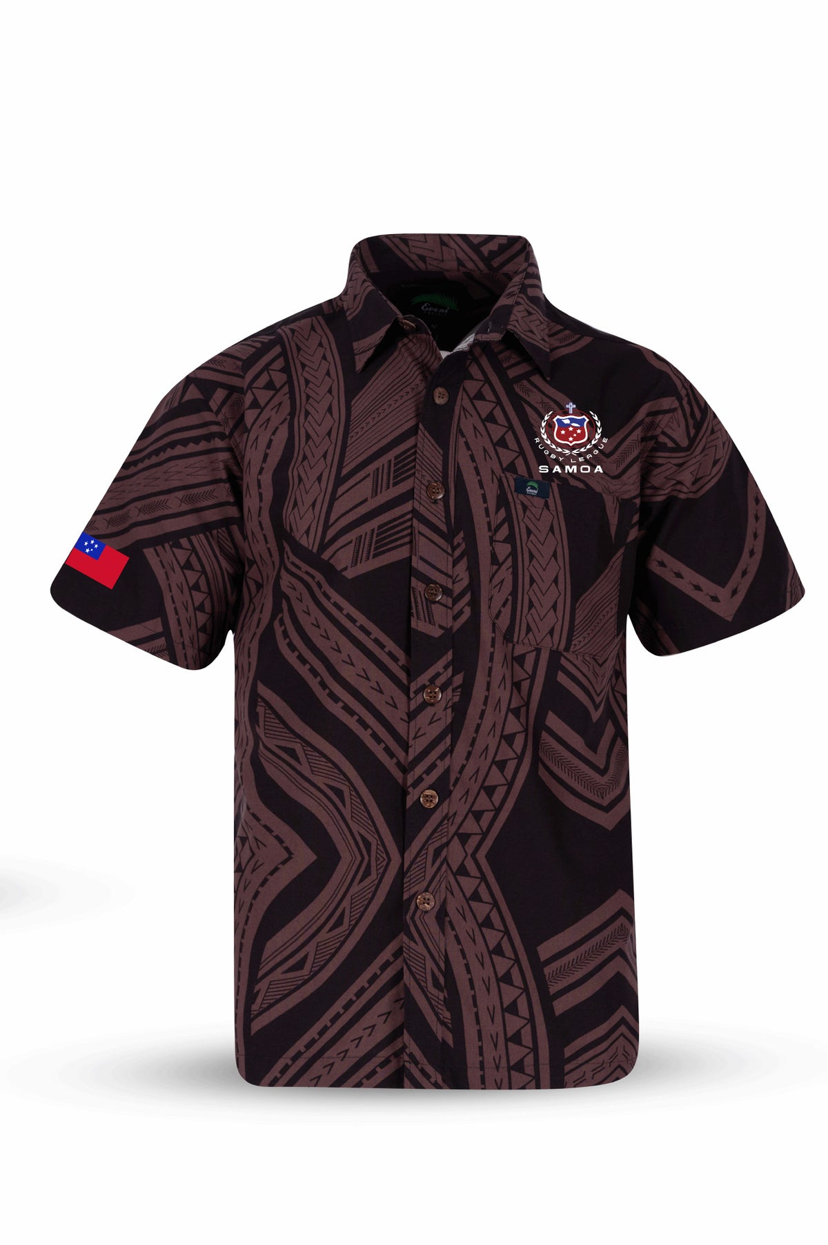 Official Toa Samoa Classic Elei Shirt - Kava Earth Brown