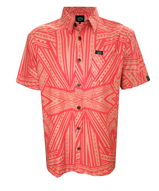 Eveni Pacific Men's Classic Elei Shirt - Mount Pink