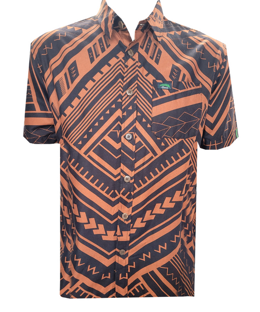 Eveni Pacific Men's Classic Elei Shirt - Kalala Kava