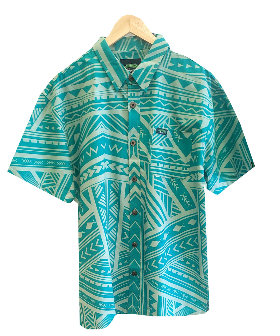 Eveni Pacific Men's Classic Elei Shirt - Ex Pat Green