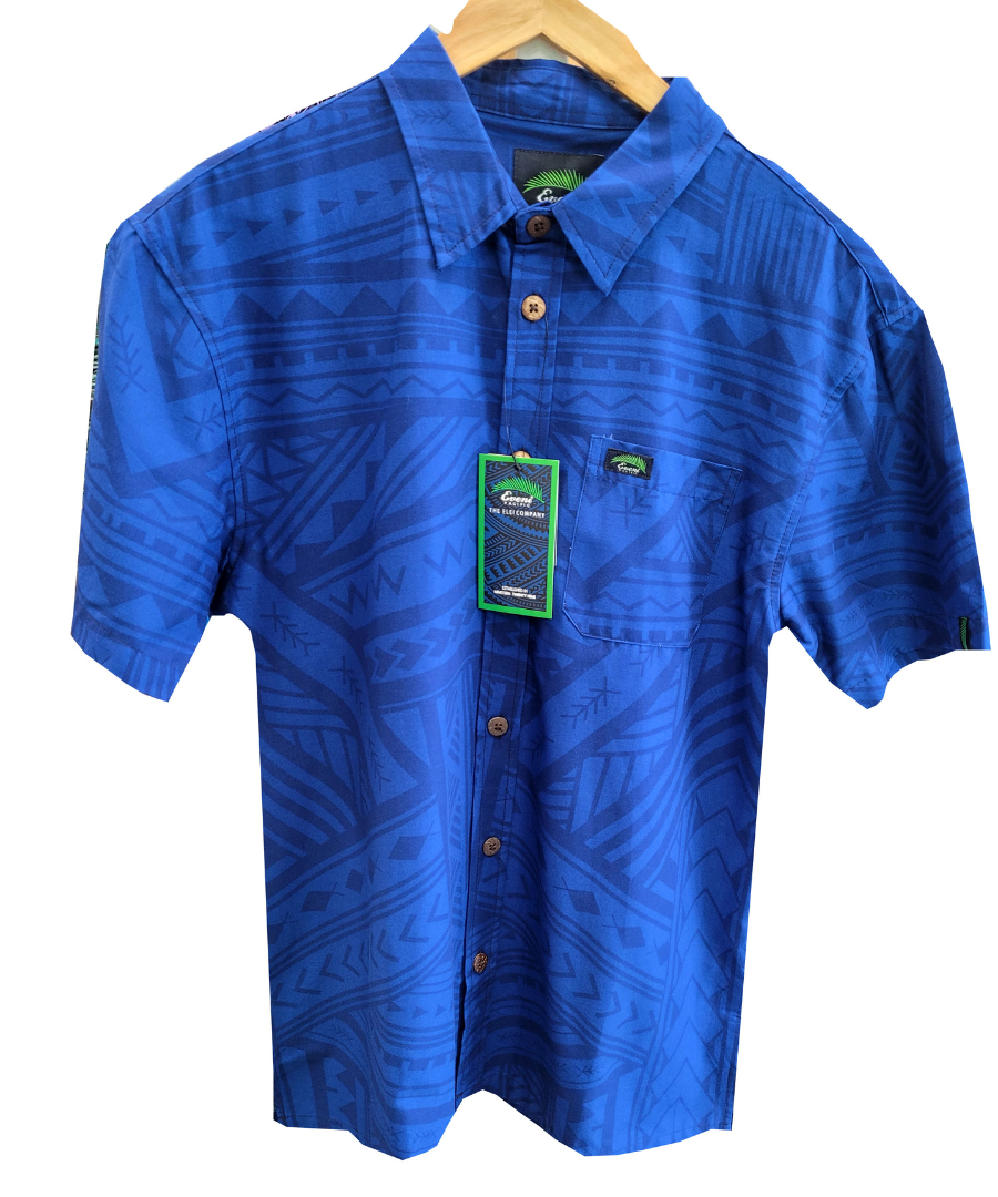 Eveni Pacific Men's Classic Elei Shirt - Hob Blue