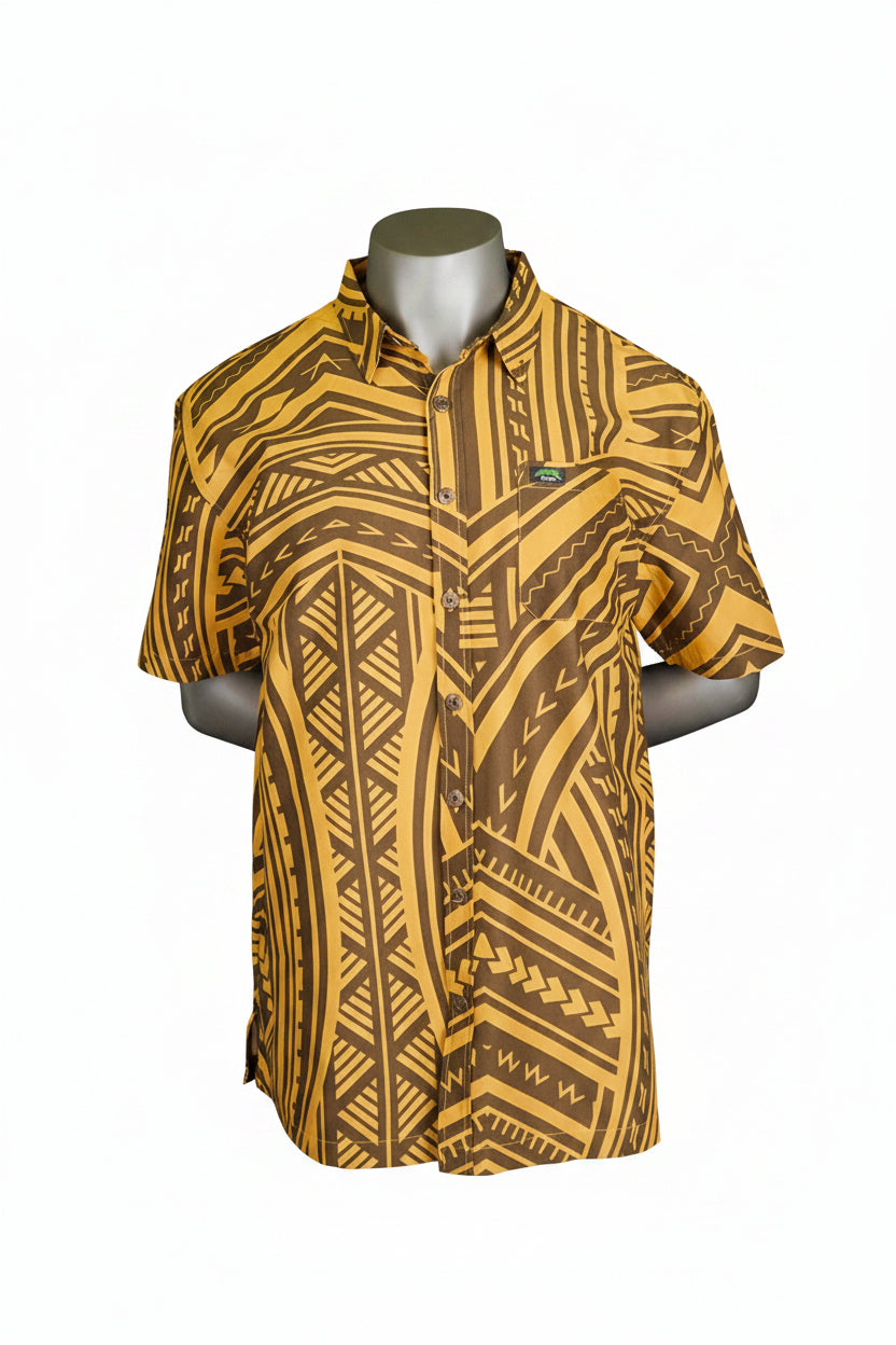 Eveni Pacific Men's Classic Elei Shirt - Stevenson Cocoa