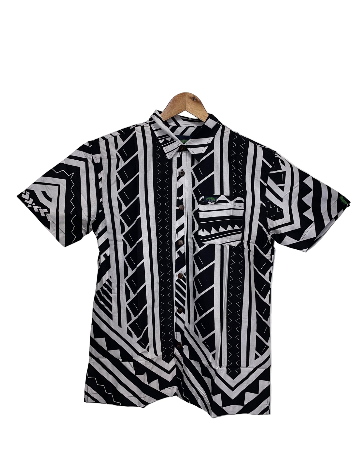 Eveni Pacific Men's Classic Elei Shirt - Elegant Black