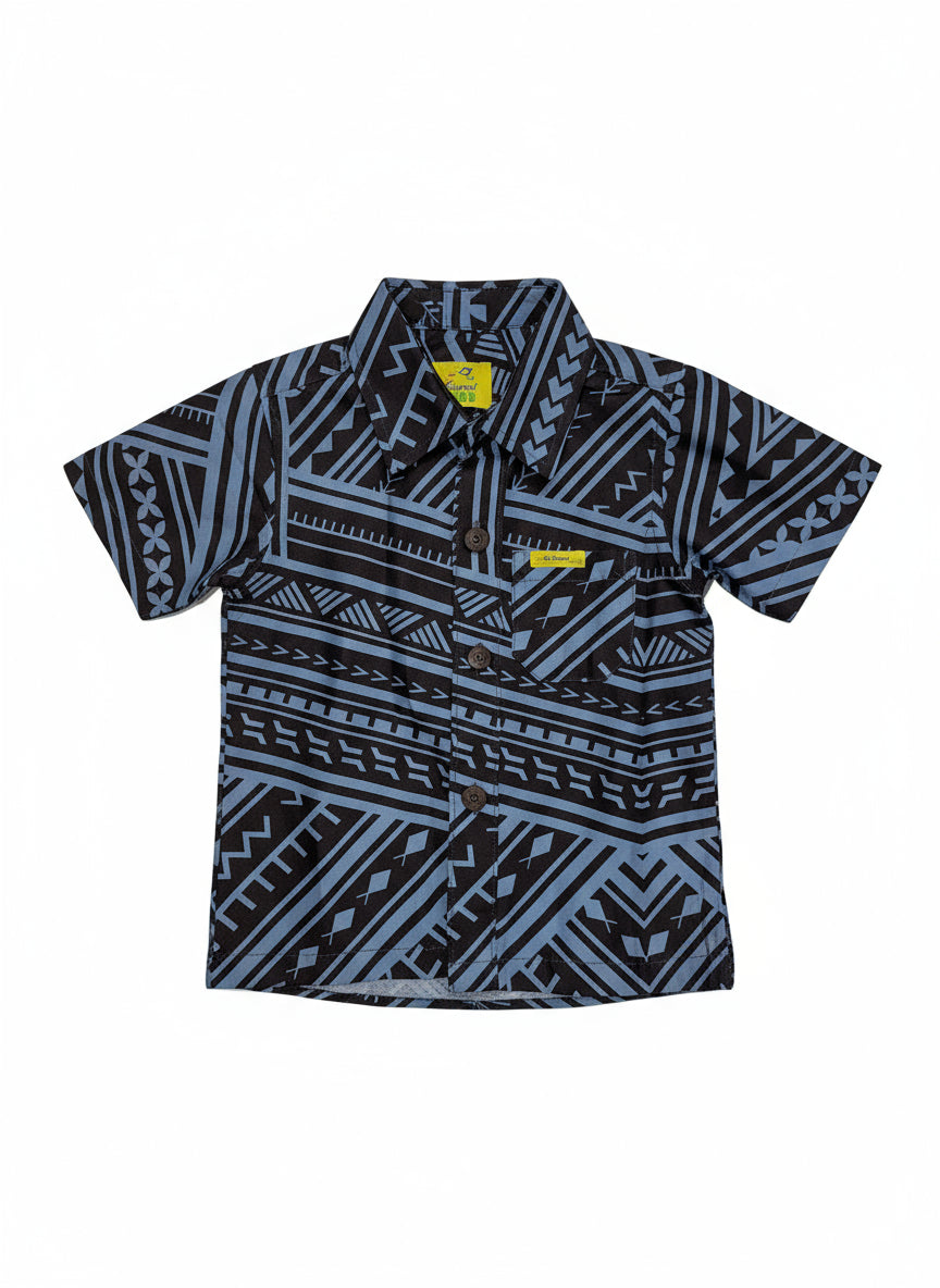 Eveni Pacific Boys Classic Elei Shirt - Stampede Brown