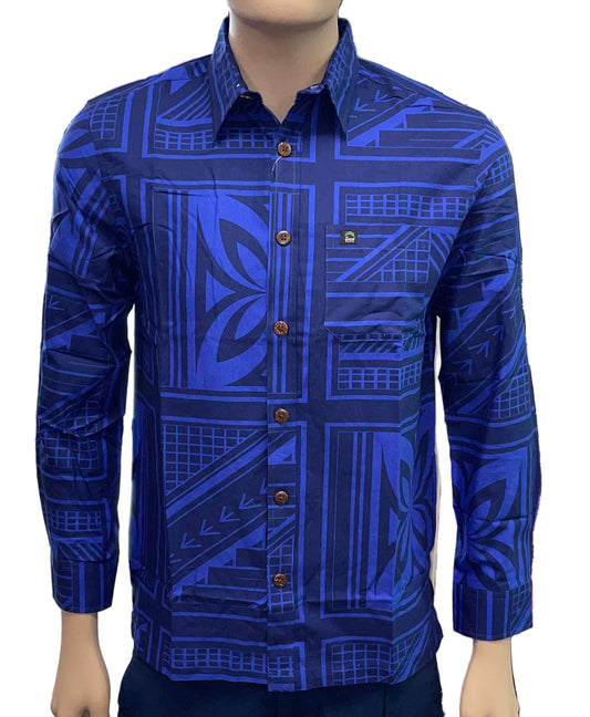 Eveni Pacific Men's Long Sleeve Shirt - Laugh Blue