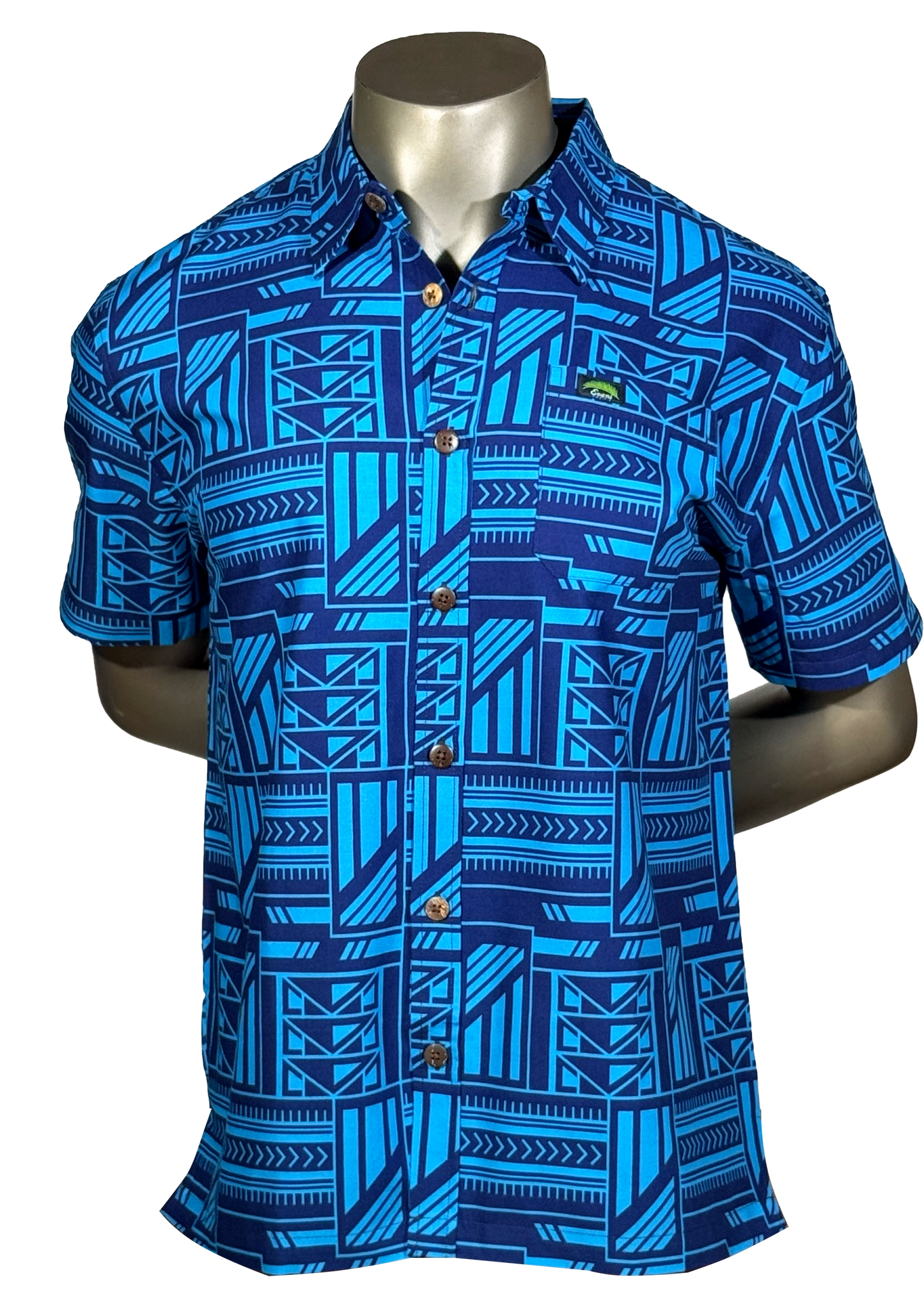Eveni Pacific Men's Classic Elei Shirt - Mad About Blue