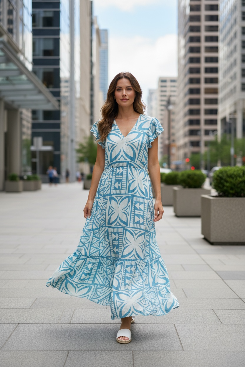 Koko Pacific Ladies Dress Saltwater Silk
