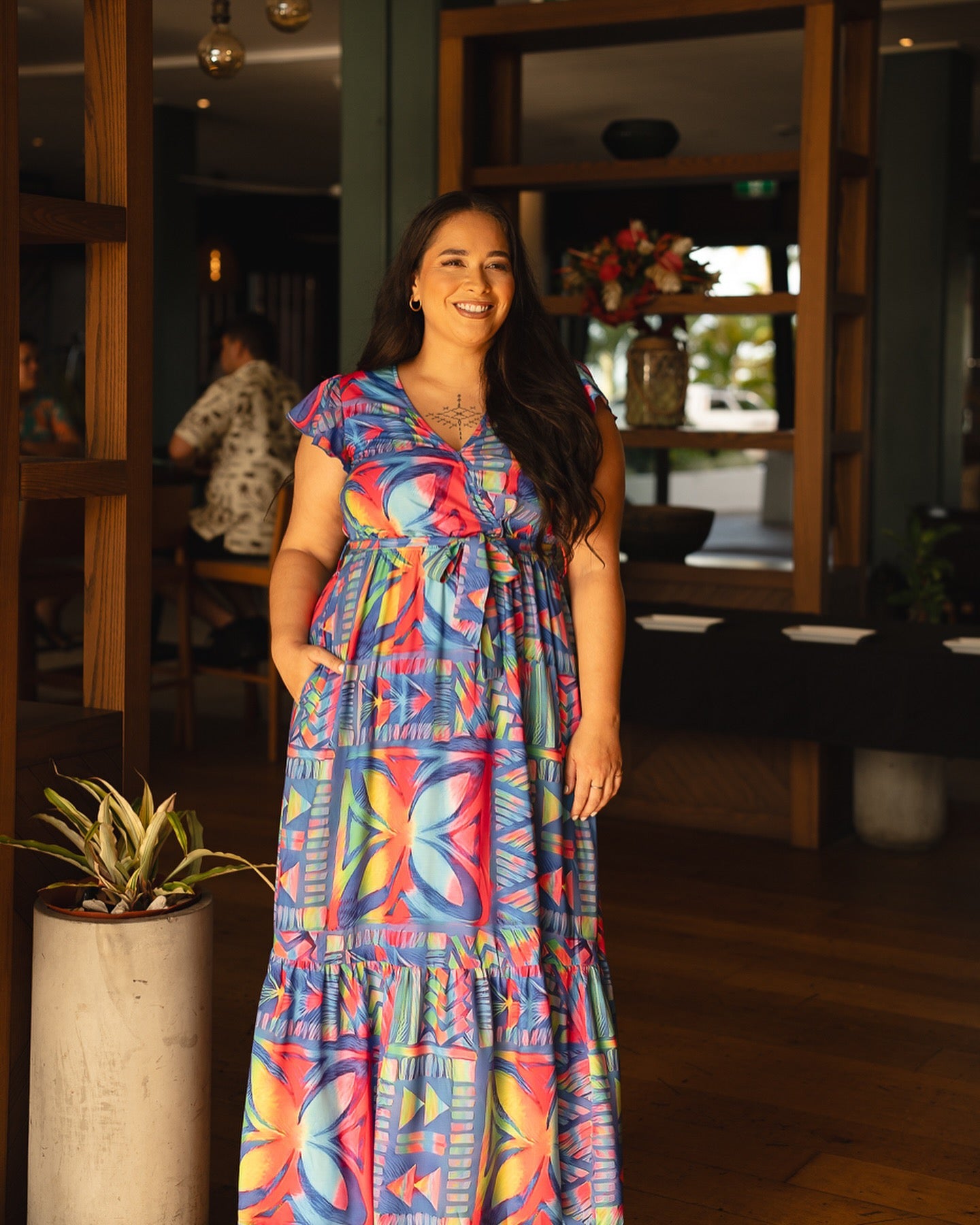 KP LD DRESS MAHINA RAINBOW SKY