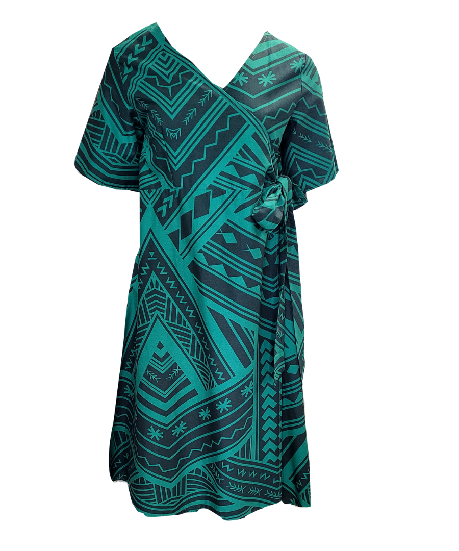 Eveni Pacific Ladies Lily Wrap Dress - Reservoir Green
