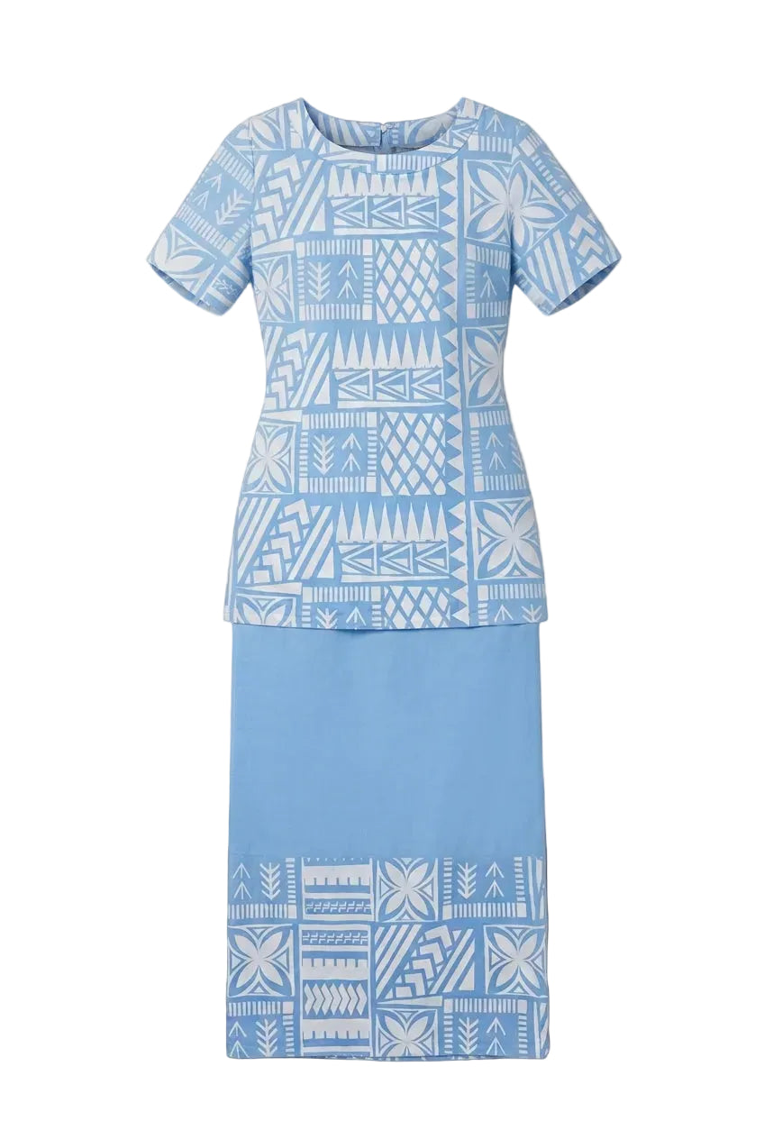 Lisi Puletasi Set - Mautu Pastel Blue