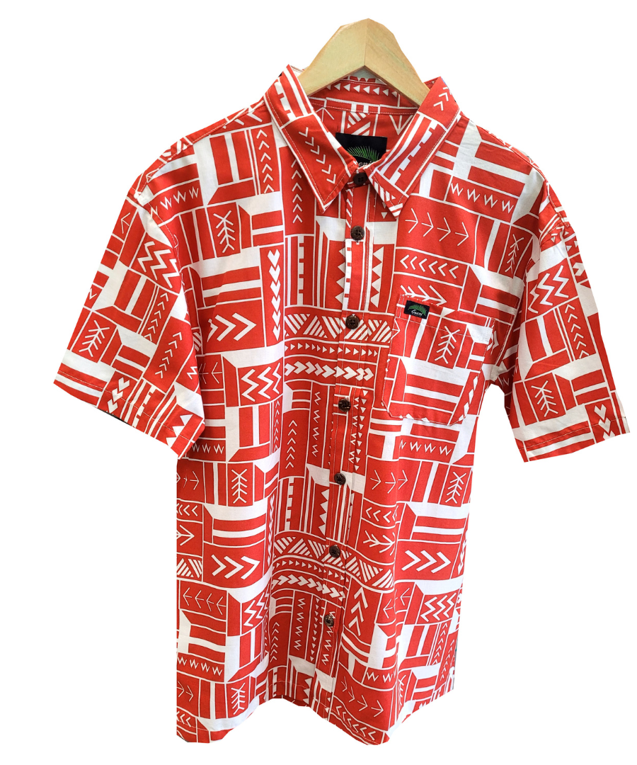 EVENI PACIFIC MENS CLASSIC SHIRT SS -ONOMEA RED