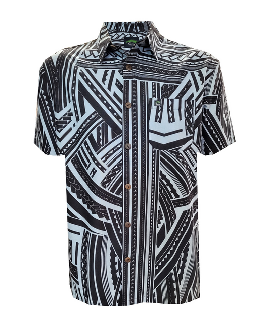 Eveni Pacific Men's Classic Elei Shirt - Raven Black