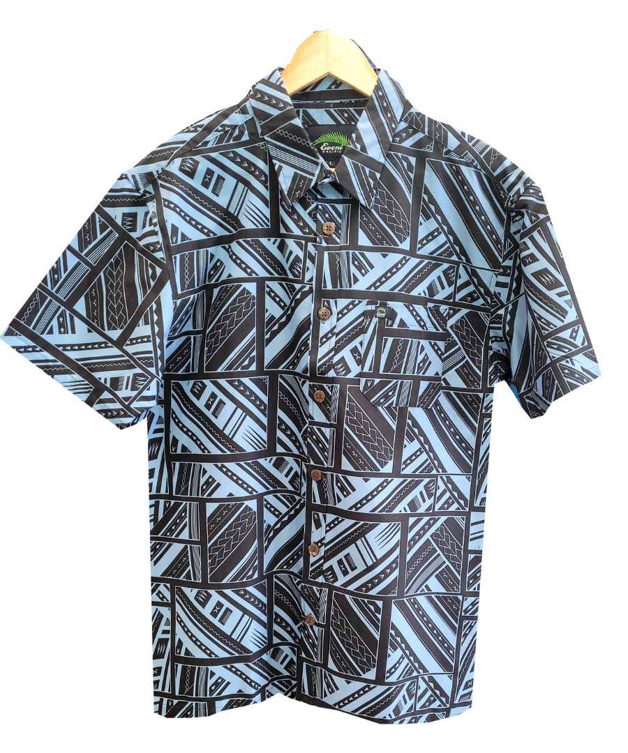 Eveni Pacific Men's Classic Elei Shirt - Smile Black