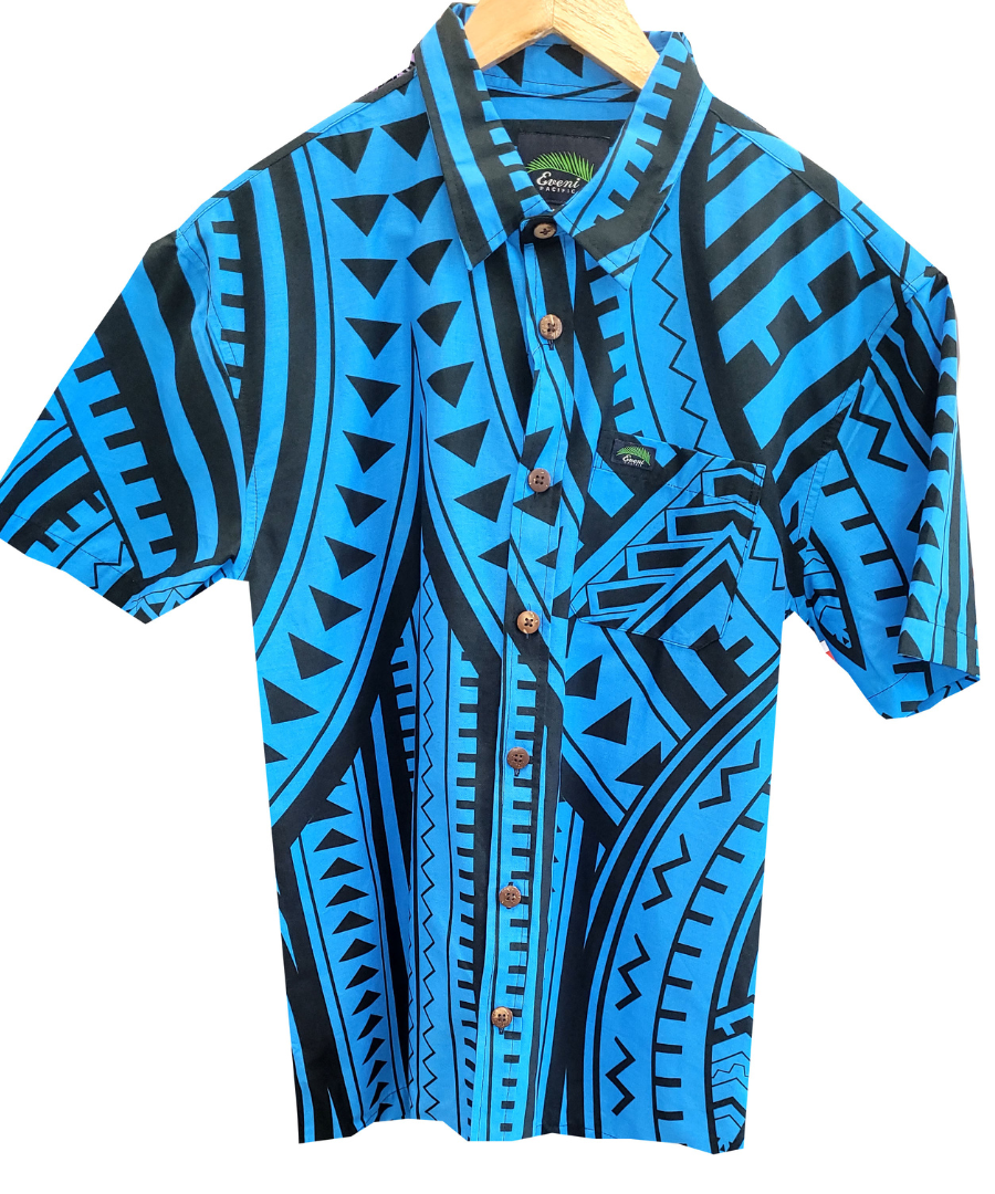 Eveni Pacific Men's Classic Elei Shirt - Trendsetter Blue