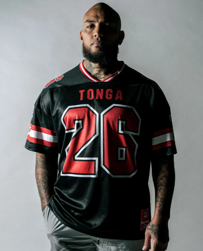 Tonga Rugby League Adults Gridiron Tee - Black
