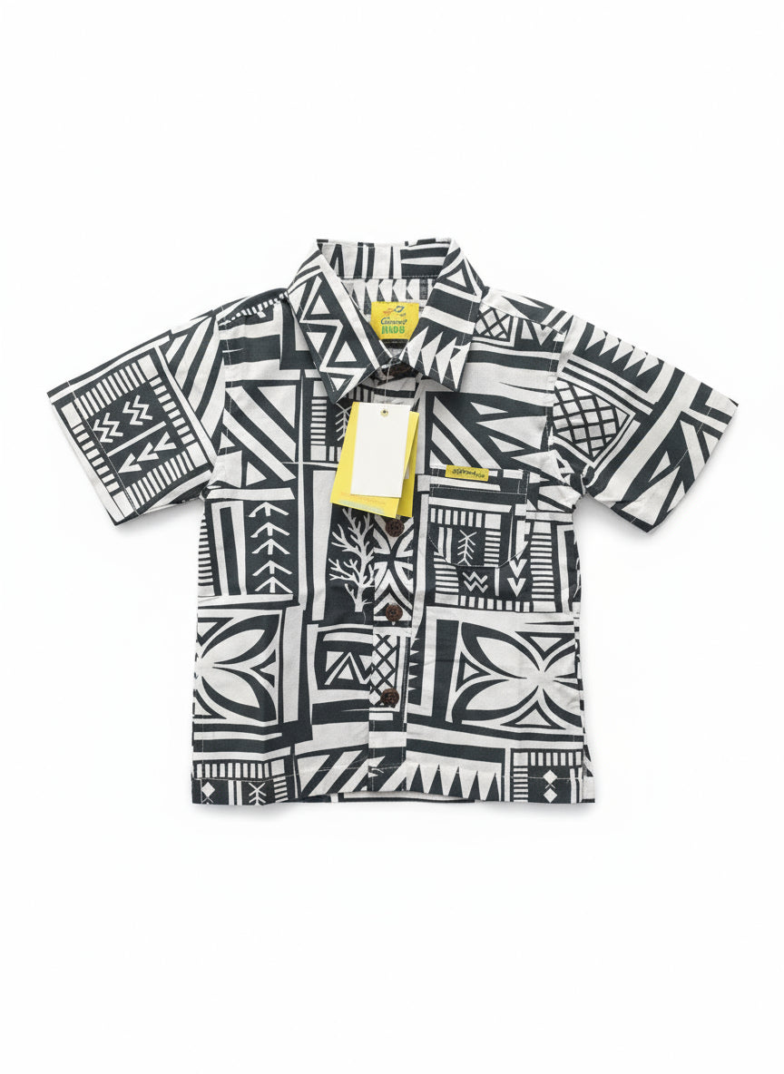 Eveni Pacific Boys Classic Elei Shirt - Chill Charcoal