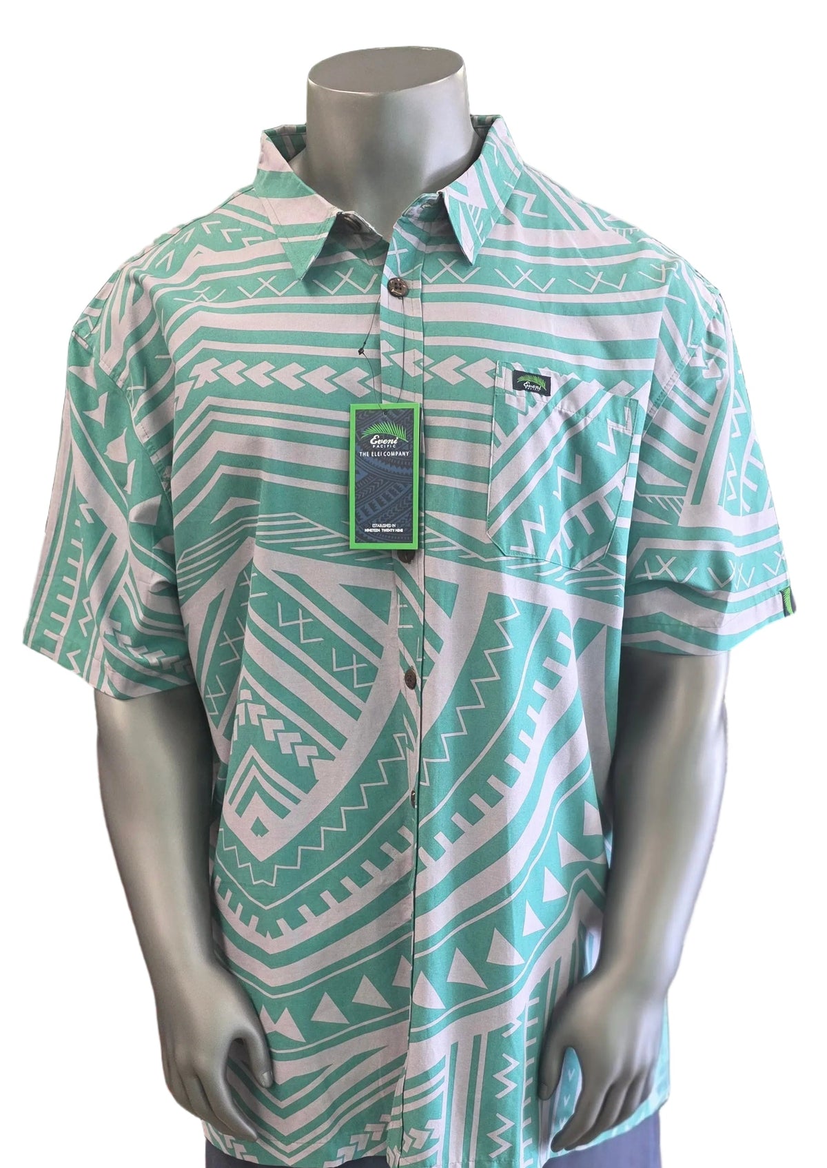 Eveni Pacific Men's Classic Elei Shirt - Deuce Spearmint