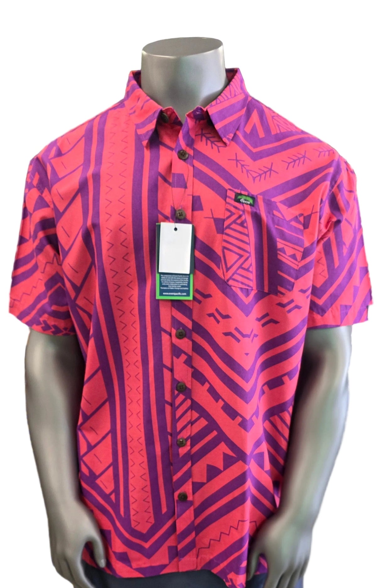 Eveni Pacific Men's Classic Elei Shirt - Socialite Peach