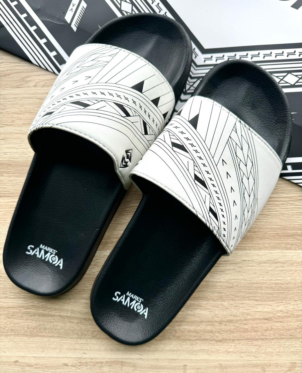 MKS SAMOA SLIDES BLK/WHT - F2246