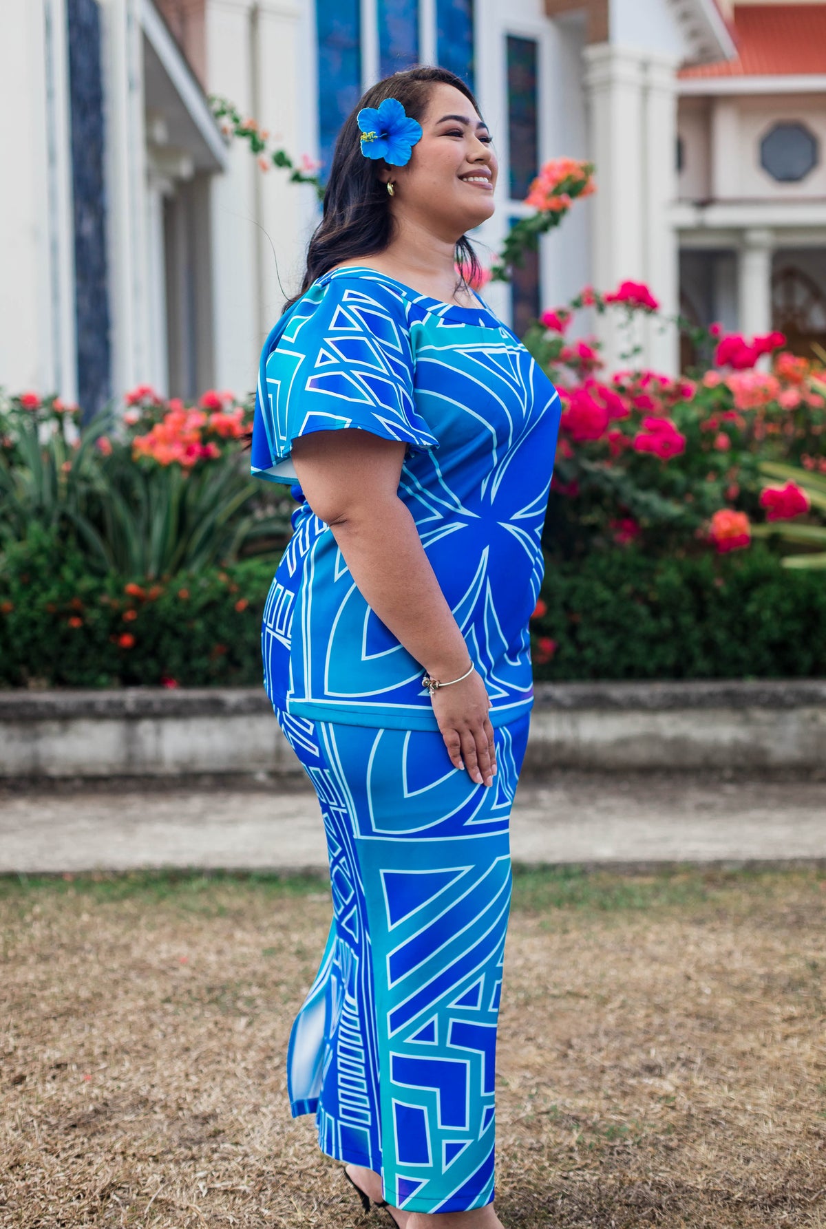 Lisi Puletasi Set Tropical Azure