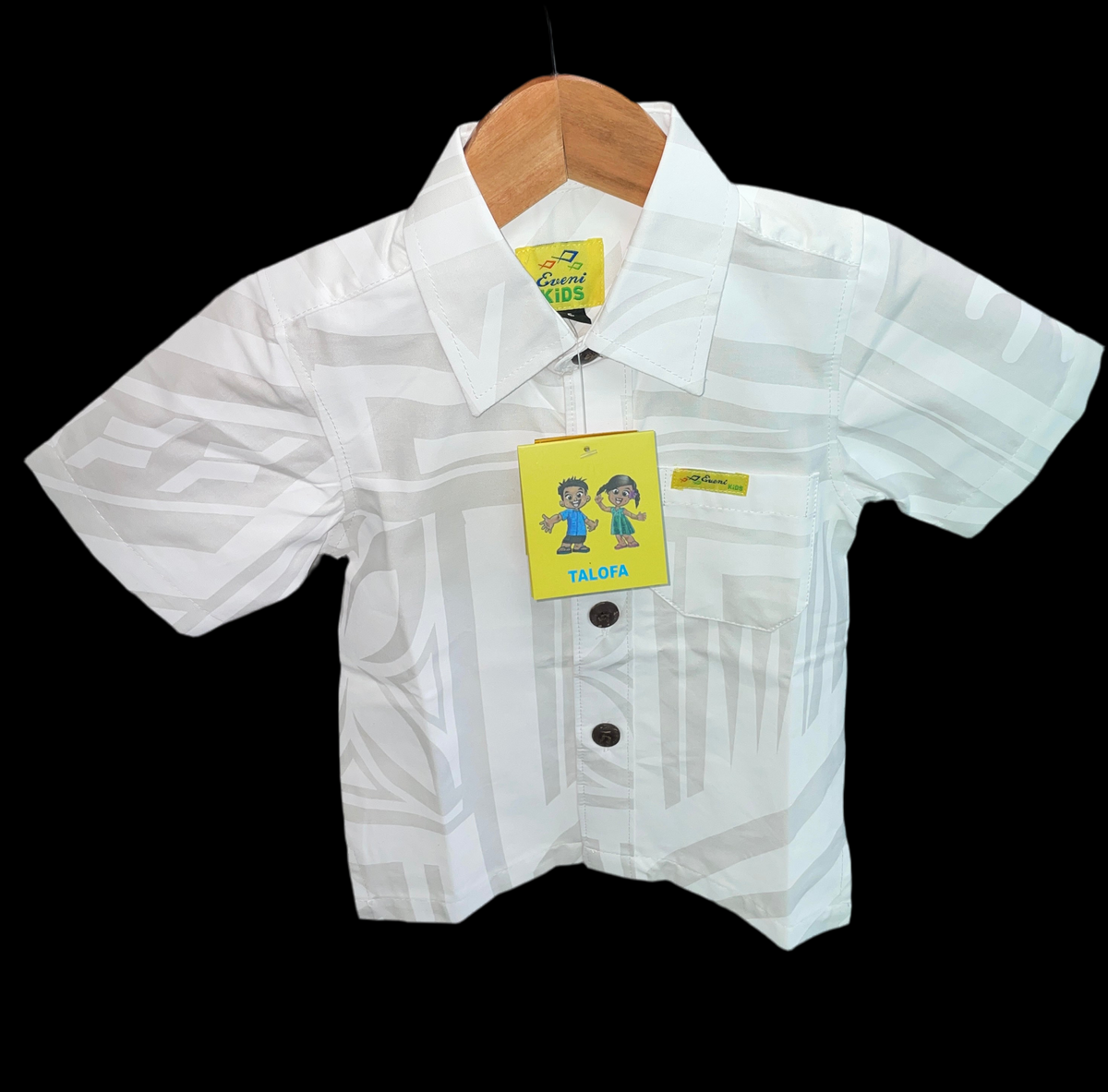 Eveni Pacific Boys Classic Elei Shirt - Renew White Wax