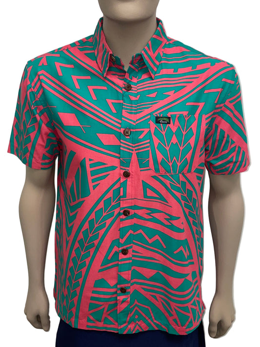 Eveni Pacific Men's Classic Elei Shirt - Forbes Teal