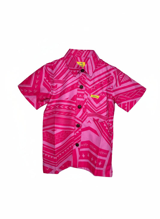 Eveni Pacific Boys Classic Elei Shirt - Palm Pink