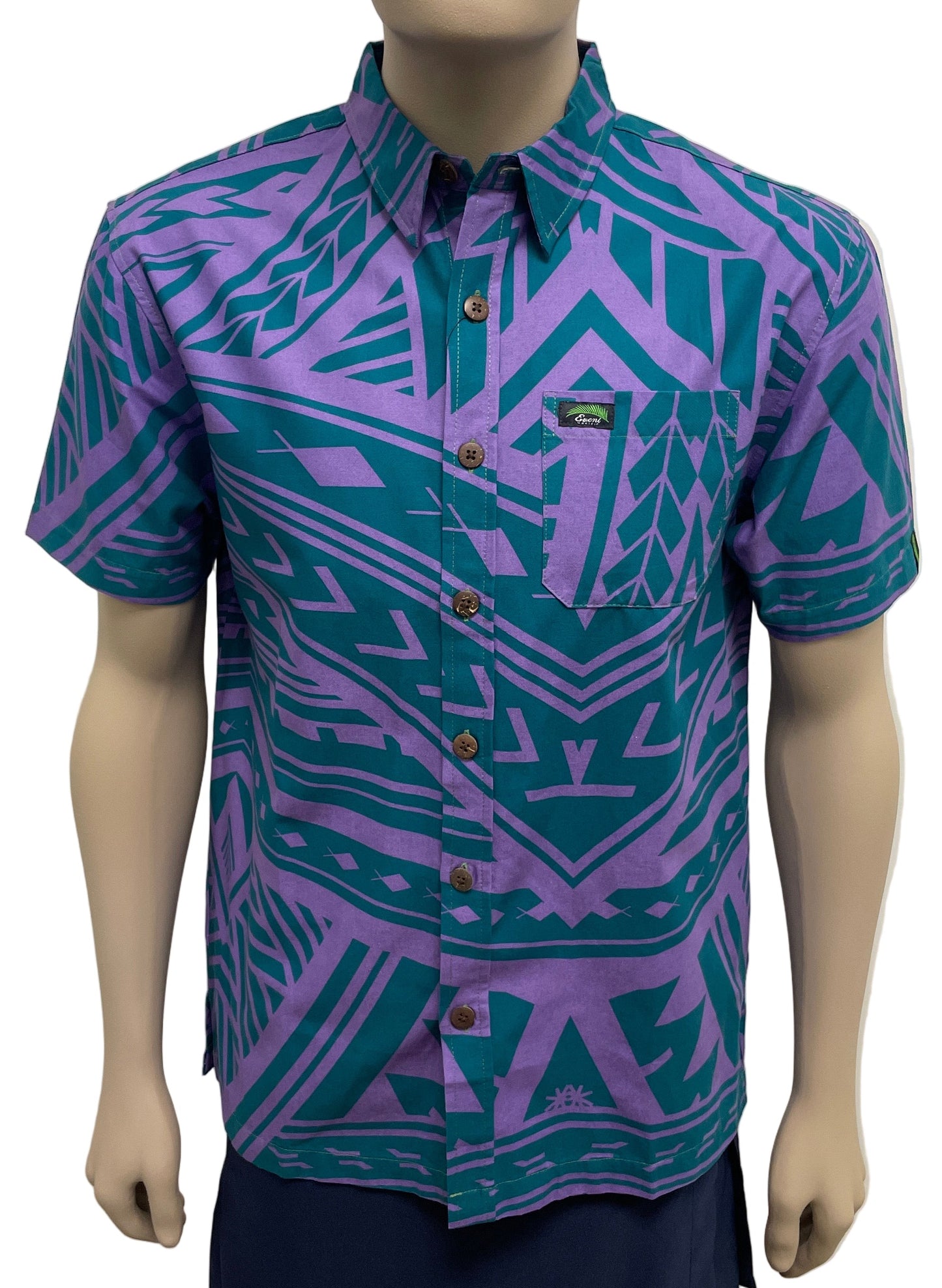 Eveni Pacific Men's Classic Elei Shirt - Talanoa Purple/Rich Purple
