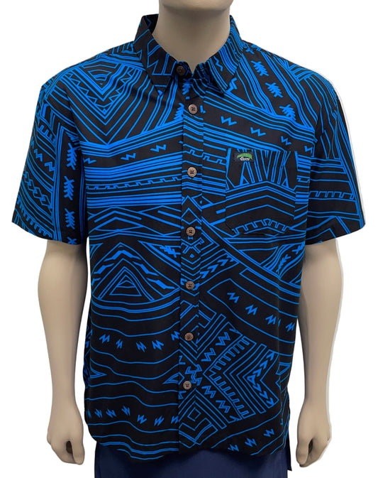 Eveni Pacific Men's Classic Elei Shirt - Luko Blue