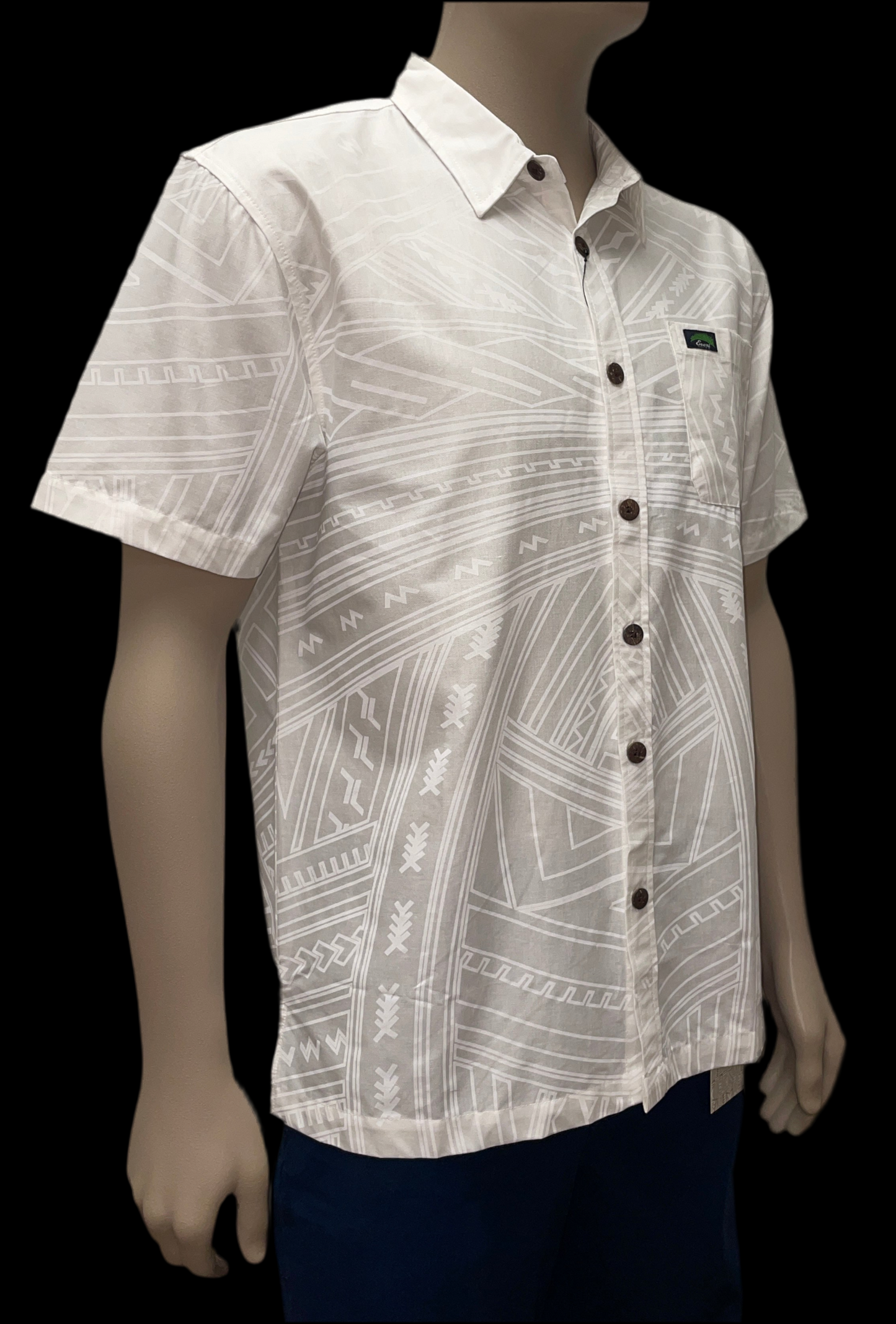 Eveni Pacific Men's Classic Elei Shirt - White Mist