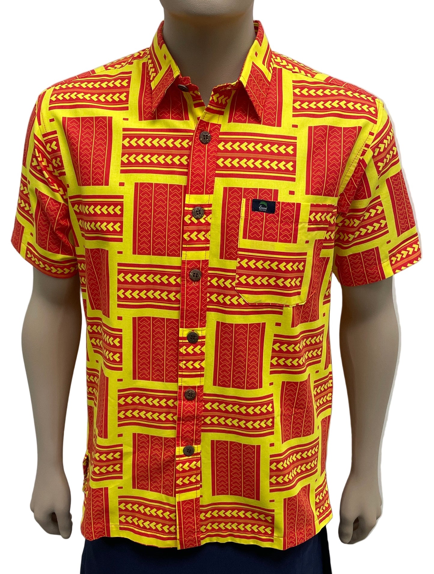 Eveni Pacific Men's Classic Elei Shirt - Spice Red