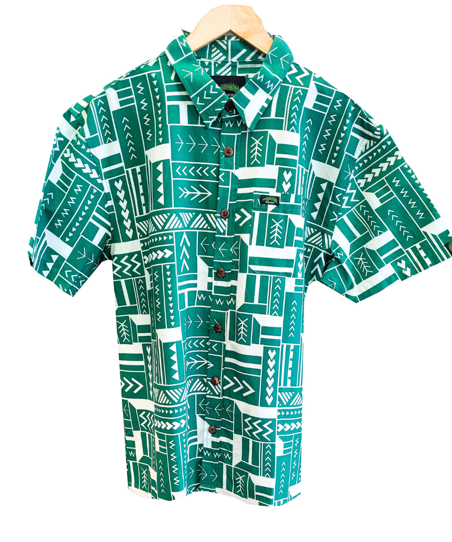 EVENI PACIFIC MENS CLASSIC SHIRT SS -ANOFALE GREEN