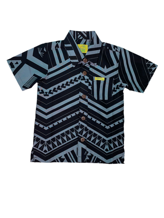 Eveni Pacific Boys Classic Elei Shirt - Strong Black