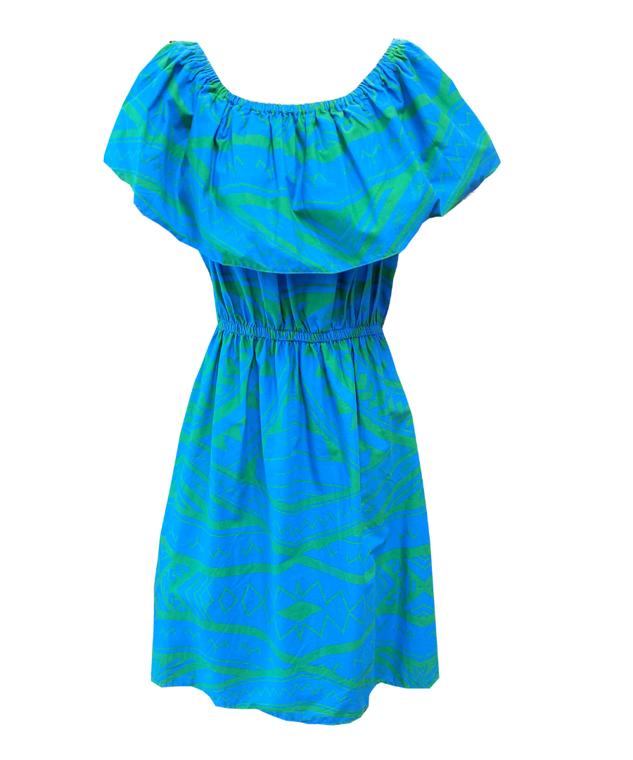 Eveni Pacific Ladies Bardot Dress - Rest Aqua