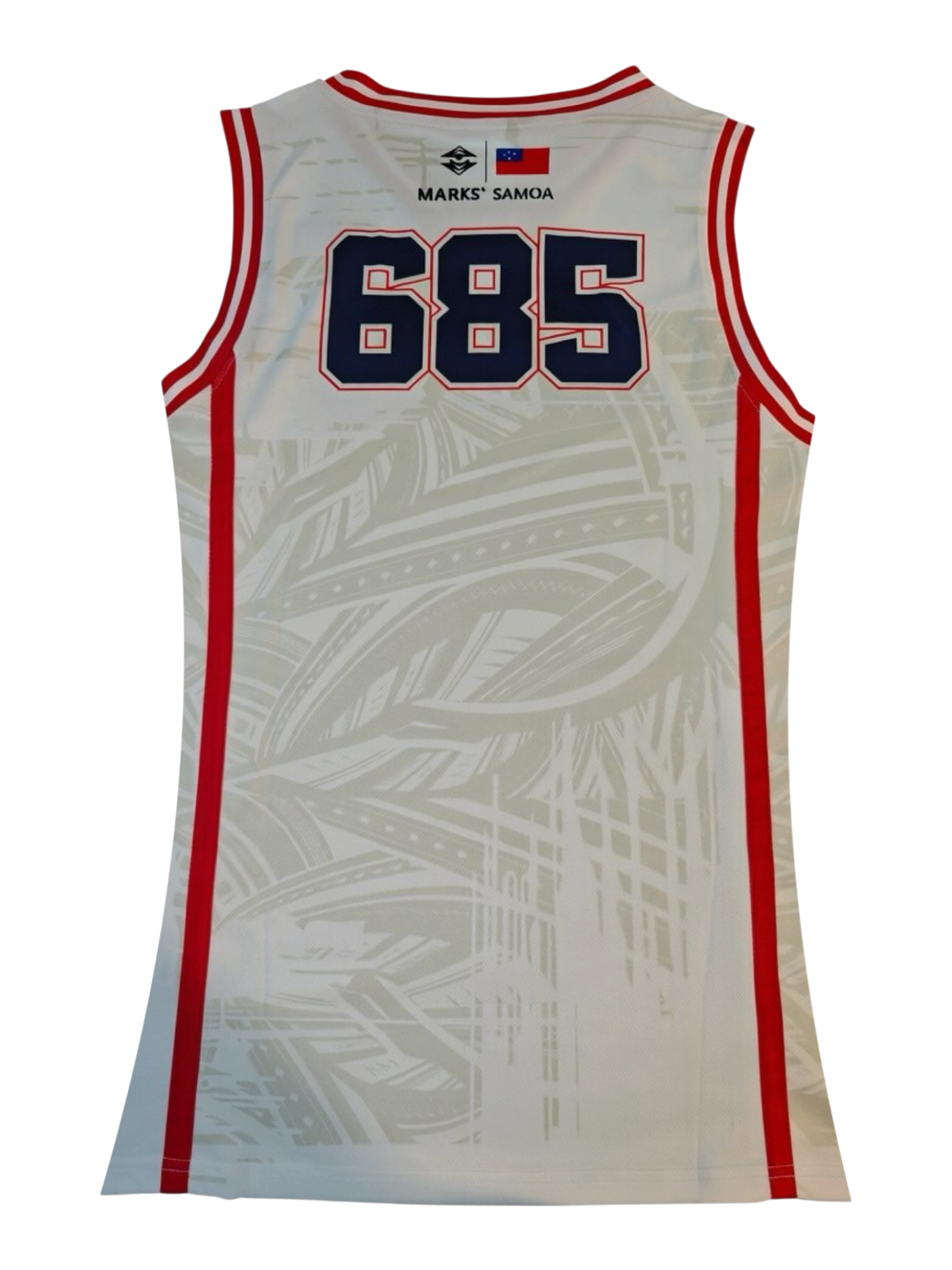 MKS Men's Basketball Jersey 18 Upolu White