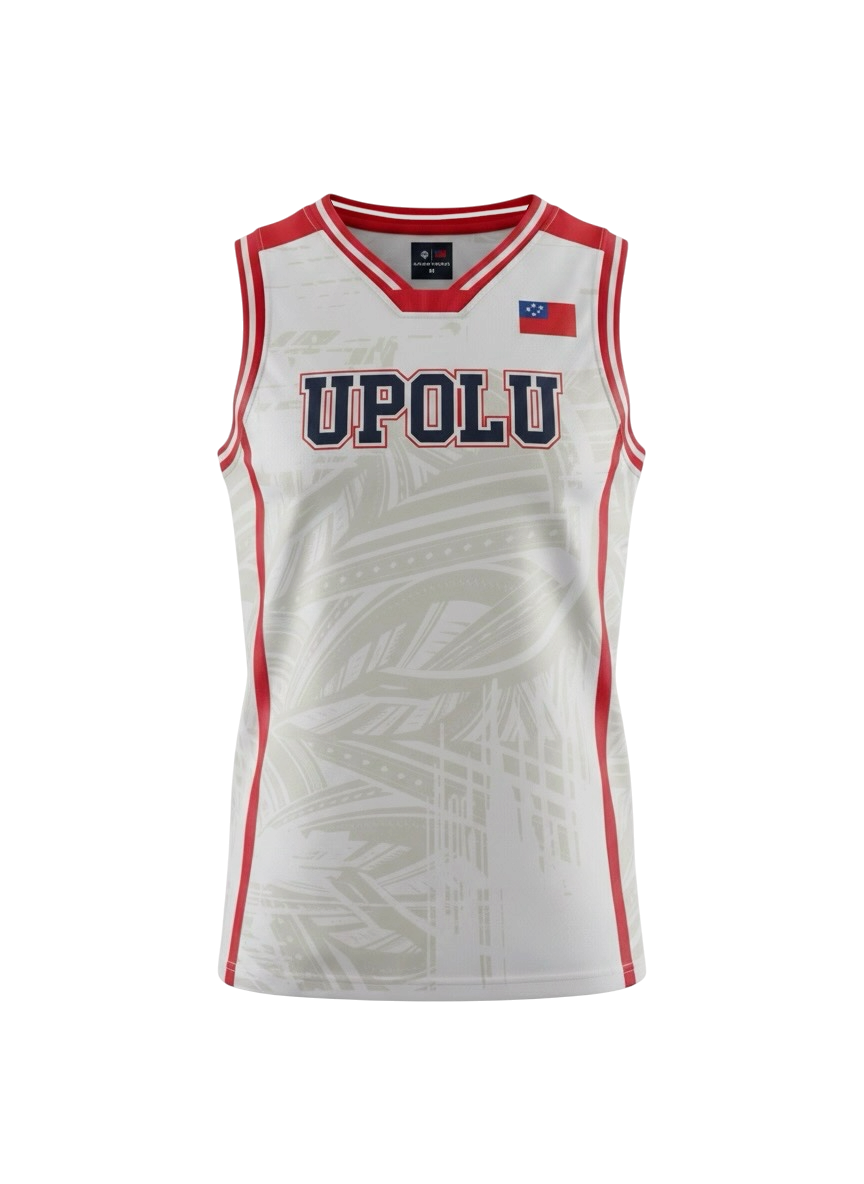 MKS Men's Basketball Jersey 18 Upolu White
