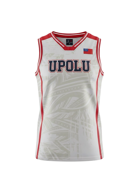 MKS Men's Basketball Jersey 18 Upolu White