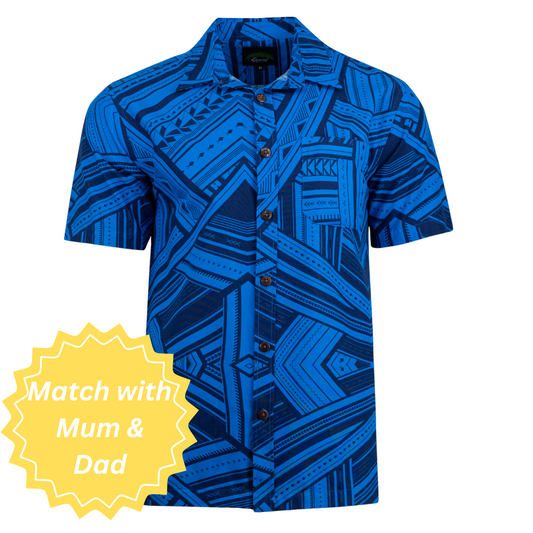 Eveni Pacific Kids Shirt - Big Island Blue