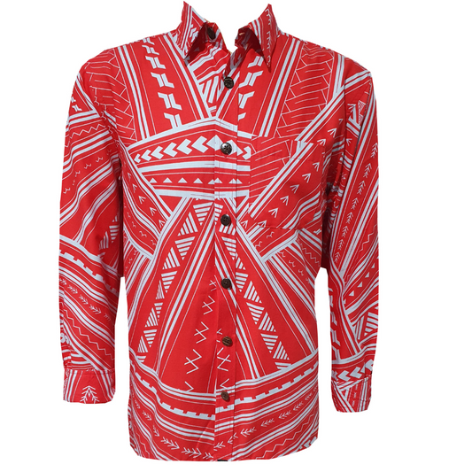 Eveni Pacific Men's Long Sleeve Shirt (Chief Red)