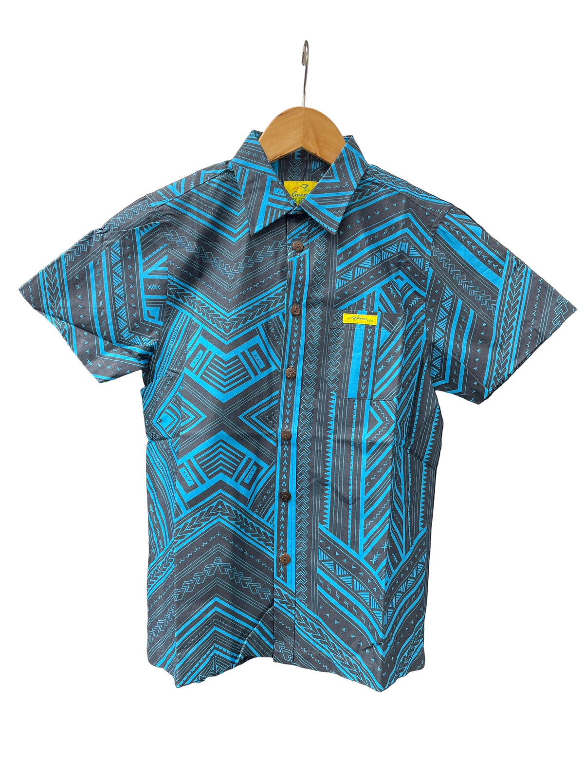 Eveni Pacific Boys Classic Elei Shirt - Peri Black