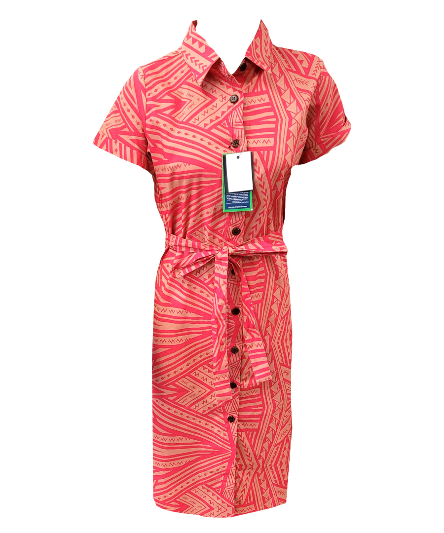 Eveni Pacific Ladies Emma Shirt Dress - Mount Pink