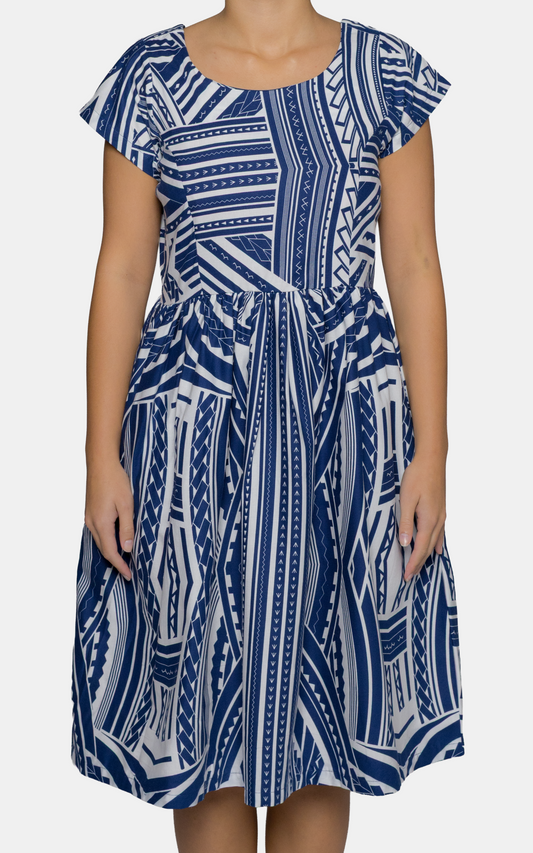 EP LADIES MIDI DRESS NAVY CART