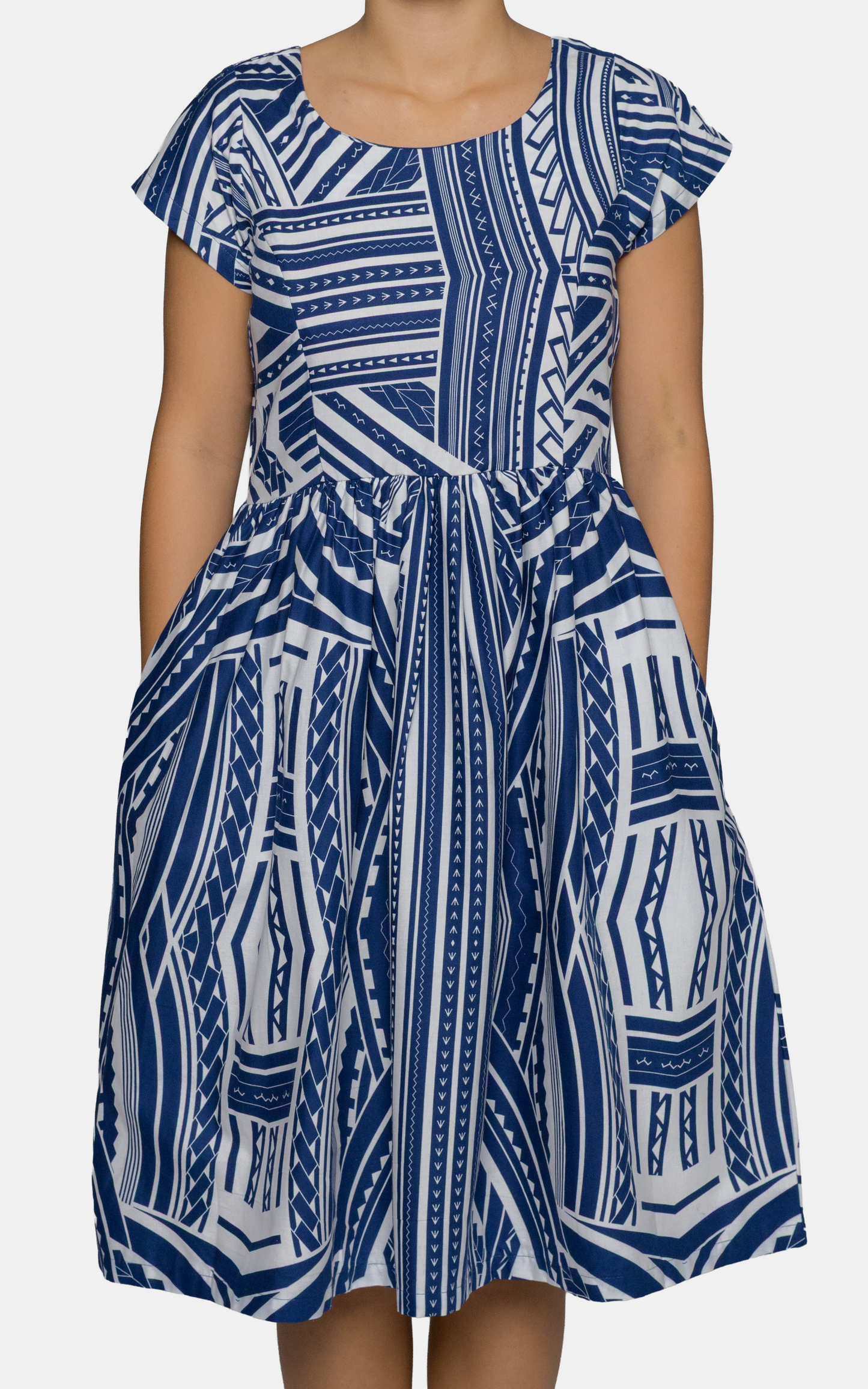 EP LADIES MIDI DRESS NAVY CART