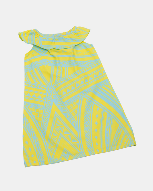 EVENIKIDS GL BARDOT DRESS ALOHA YELLOW