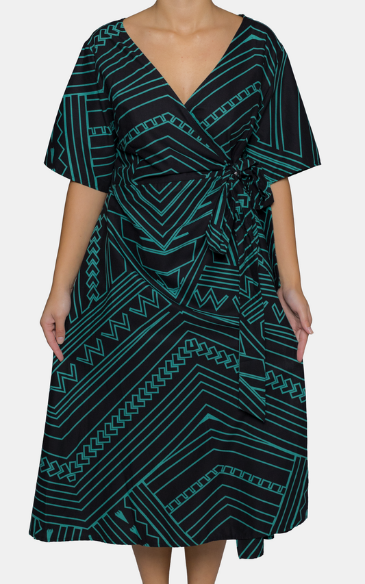 EP LADIES LILY WRAP DRESS VAEA TEAL