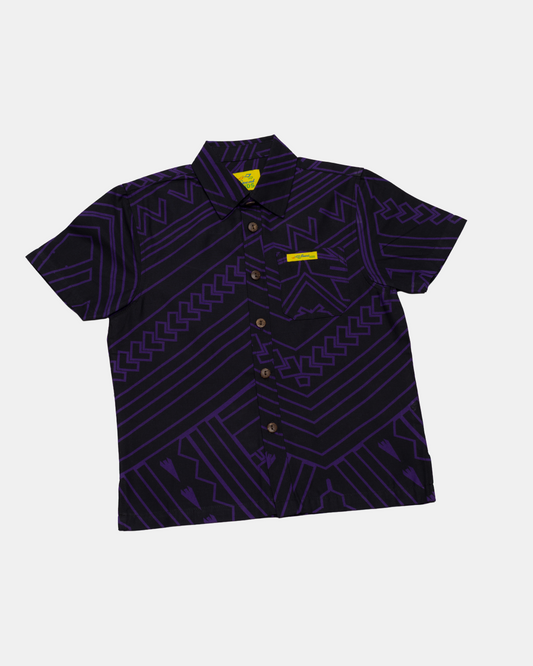 Eveni Pacific Boys Classic Elei Shirt - Mauga Maroon
