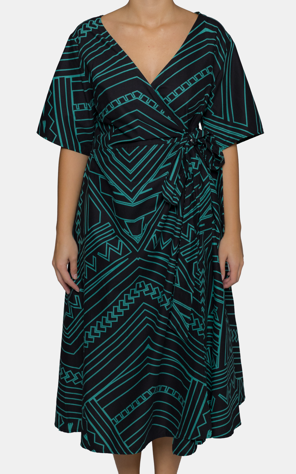 Eveni Pacific Ladies Lily Wrap Dress - Vaea Teal