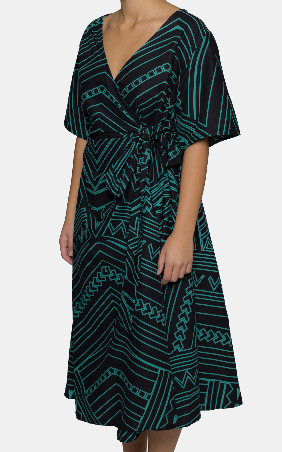 Eveni Pacific Ladies Lily Wrap Dress - Vaea Teal